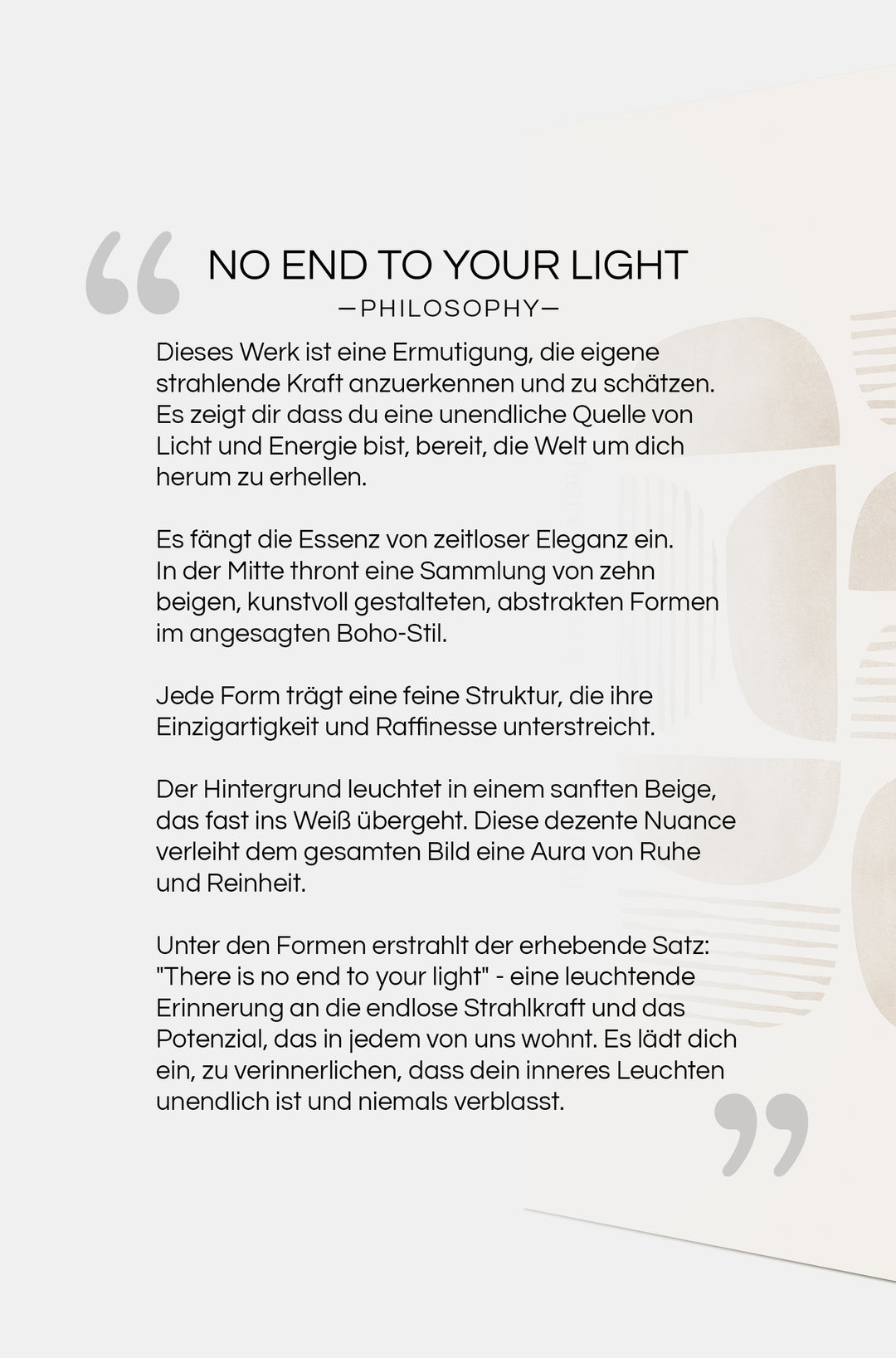 DUOVision There so no End to your Light - 2in1 Poster