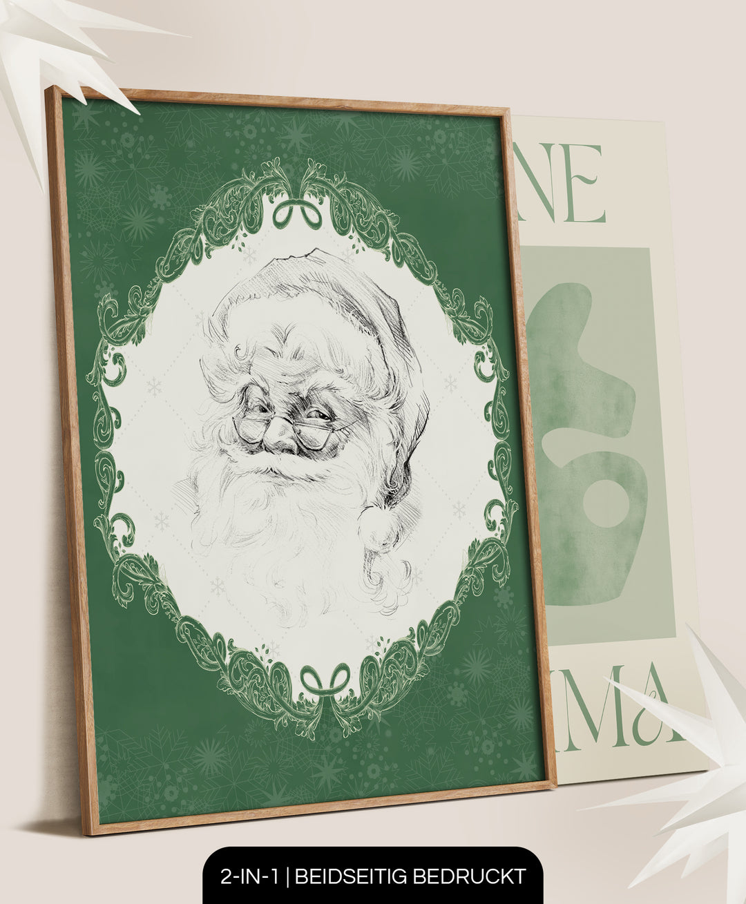 DUOVision X-Mas Vintage Green Santa - 2in1 Poster