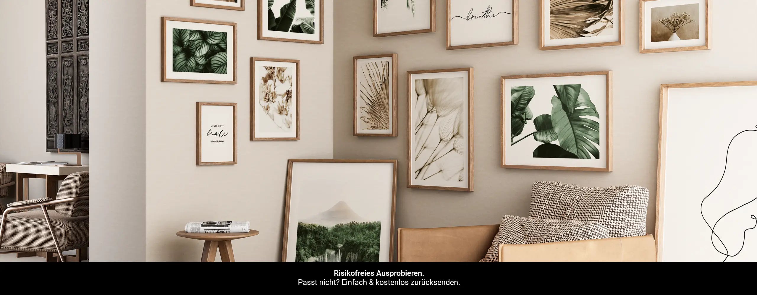 Elegante Botanik Poster mit edlen Pflanzen Motiven in wunderschönen Beige, Grün & Rosa Tönen. Ein Poster Set das dein Interieur ungemein aufwertet