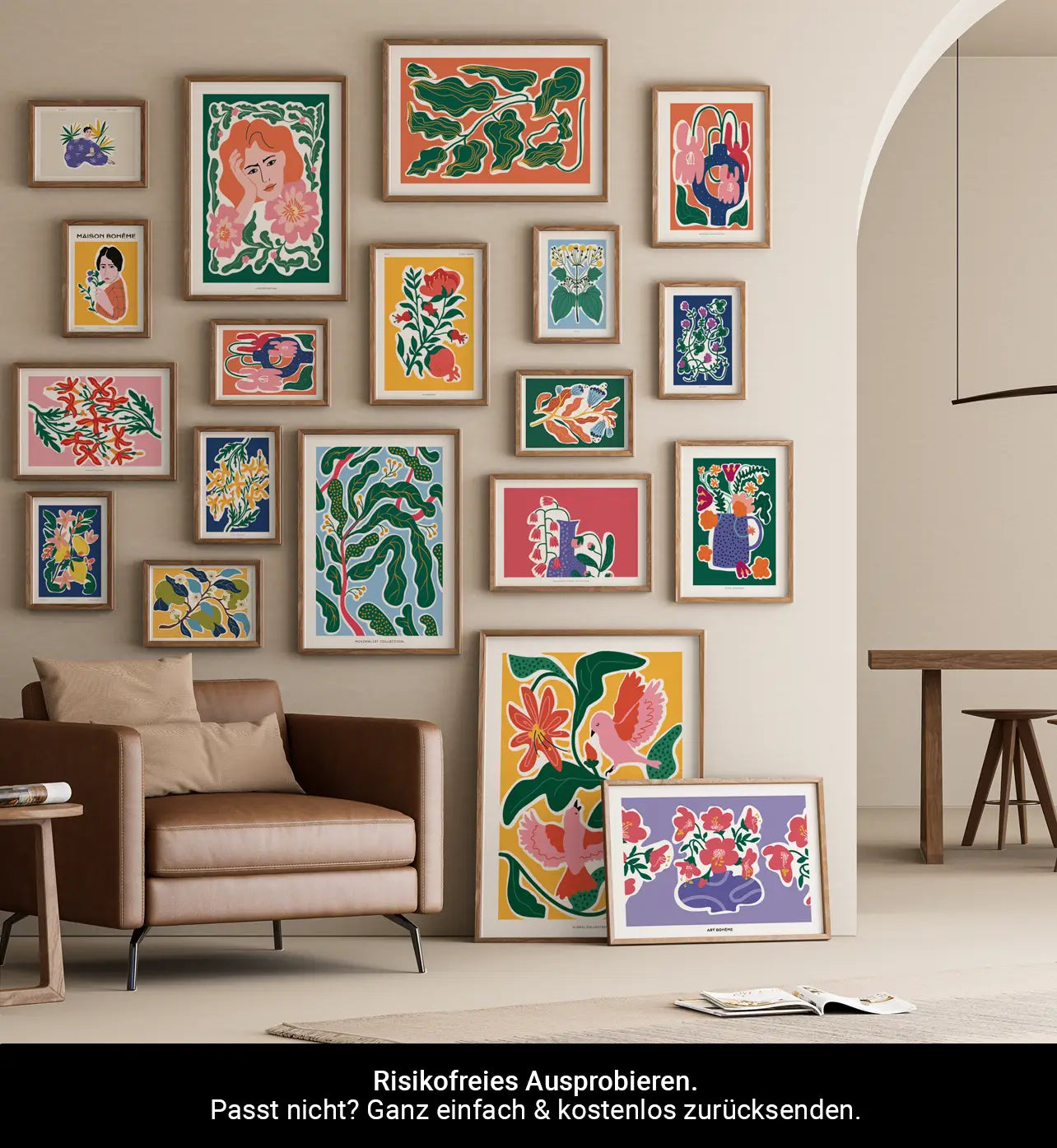 Kunstvolle Ästhetische Poster wie aus einer Kunstgalerie Bunte Poster Sets für dein Interieur Moderne Wandbilder