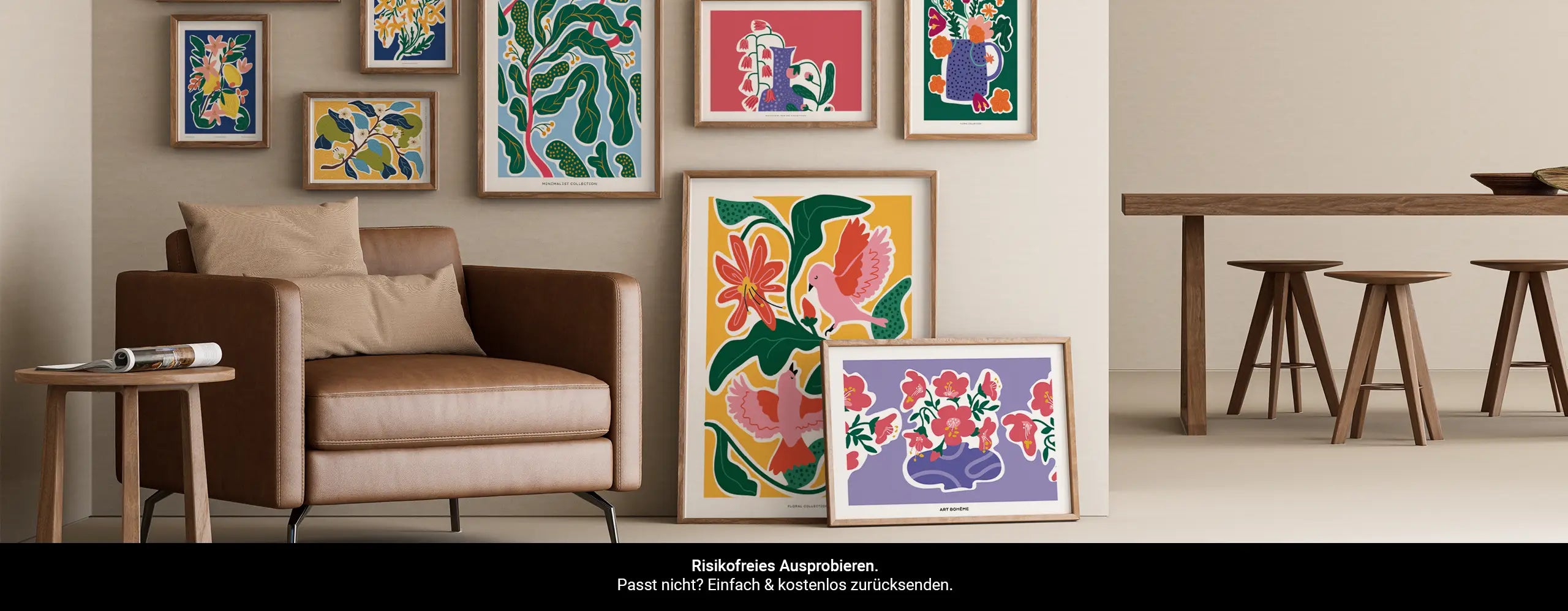 Farbenfrohe & Ästhetische Poster wie aus einer Kunstgalerie Bunte Poster Sets für dein Interieur