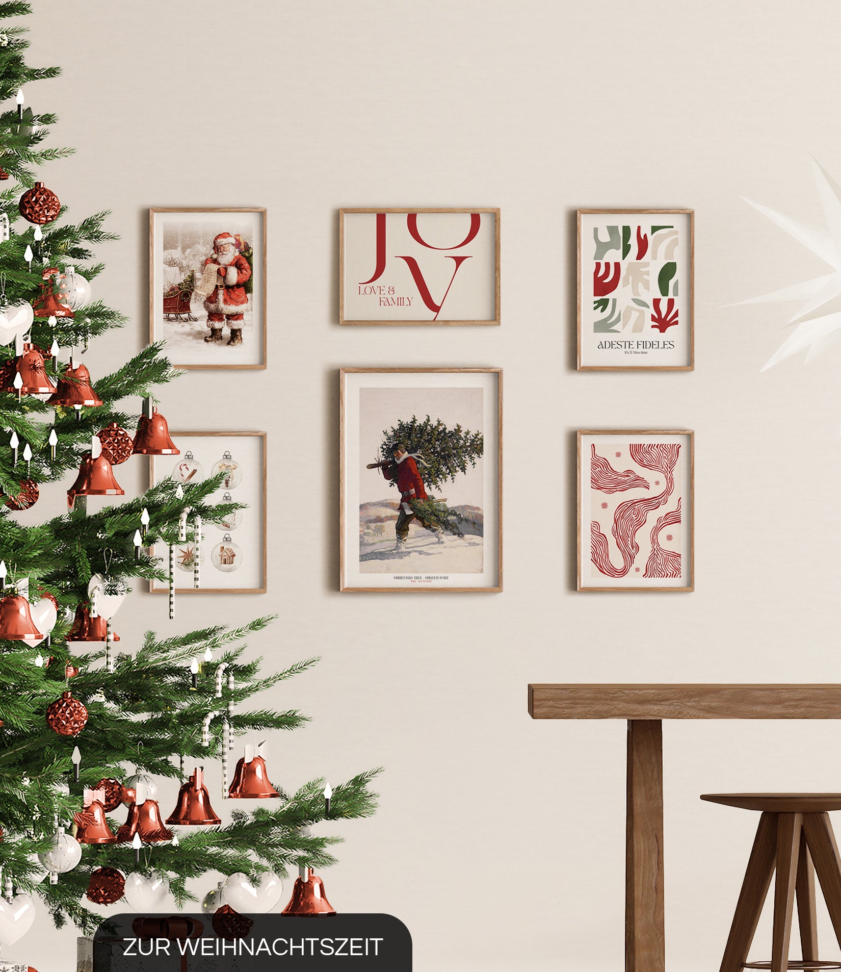 Blckart Weihnachtsposter 2in1 Innovative beidseitige Poster - Set aus 6 Postern