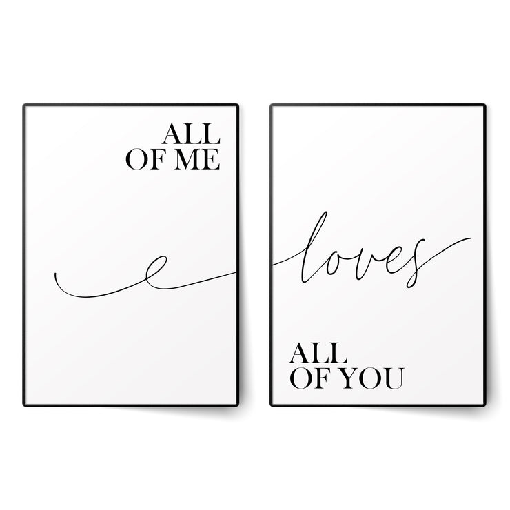 All Of Me Loves All Of You Poster Set