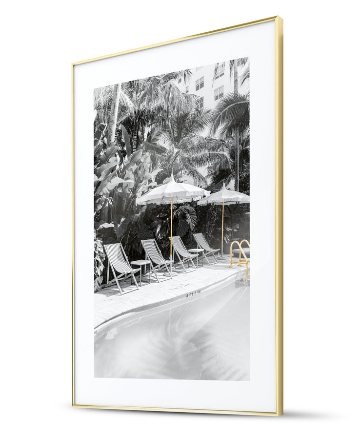 Dreamy Pool Area Gold Poster