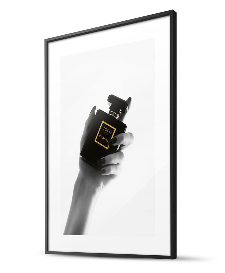 Elegant Black Perfume Bottle Poster