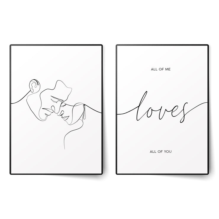 All Of Me Loves All Of You Couple Poster Set