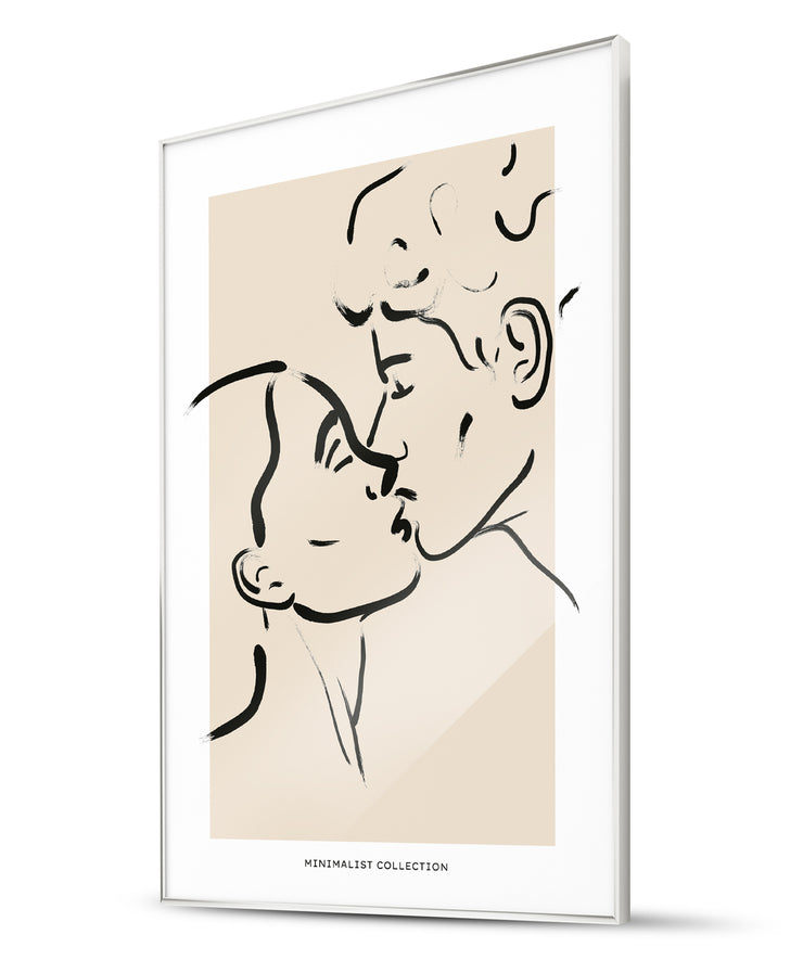 Passionate Kiss Modern Art Simplicity Poster
